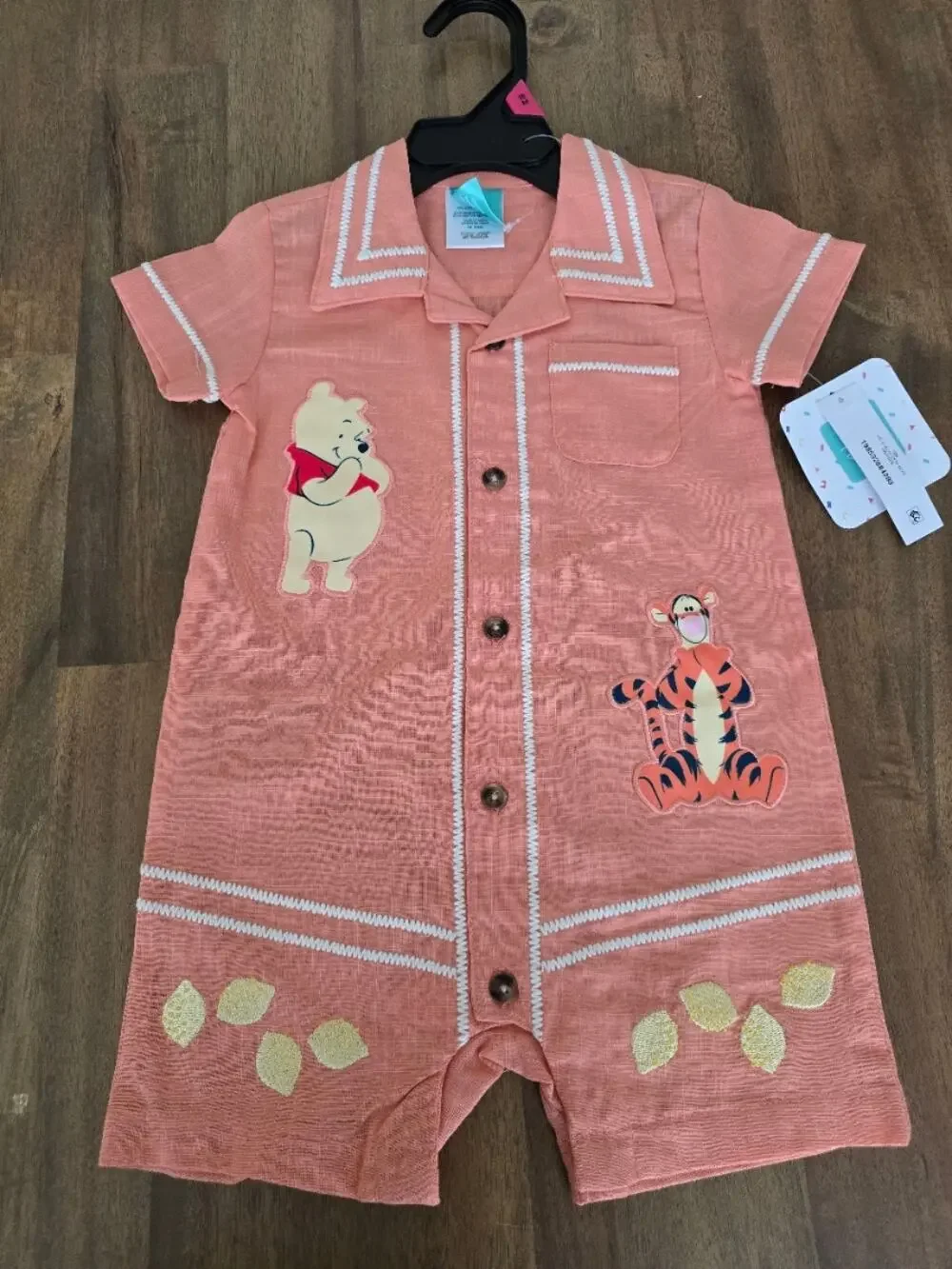 Winnie The Pooh Baby Boy Linen Romper 18 Months NWT Orange